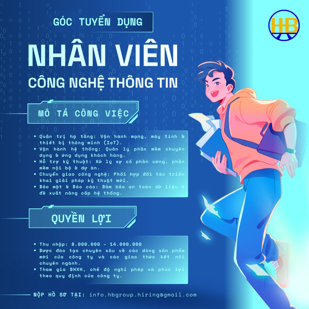 Tuyển dụng vị trí Nhân Viên Công Nghệ Thông Tin